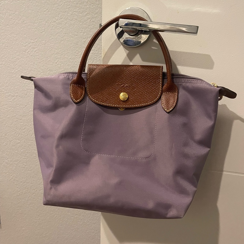 Small light purple Longchamp handbag